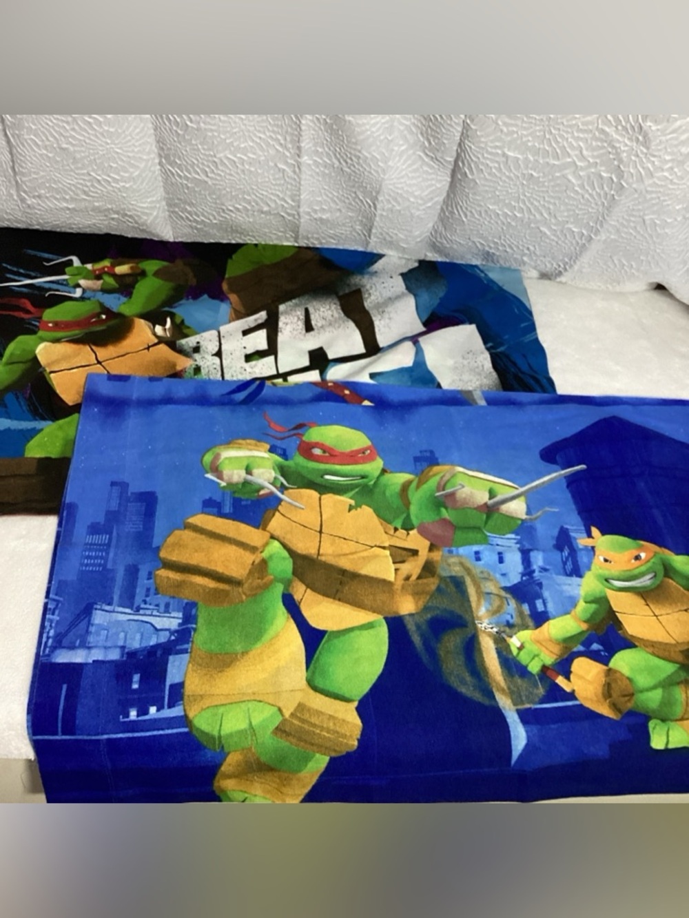 Lot of 2 Nickelodeon Teenage Mutant Ninja Turtles Standard Pillowcases 2014